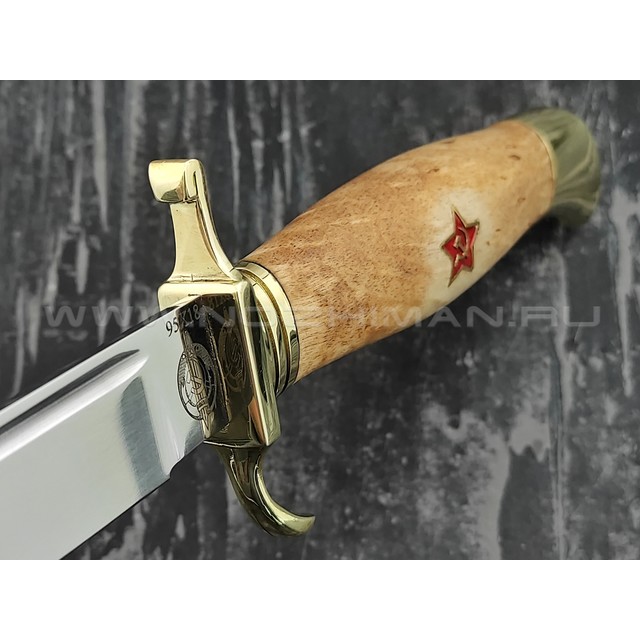Кузница Коваль нож "НКВД" сталь 95Х18, рукоять стаб. карельская береза