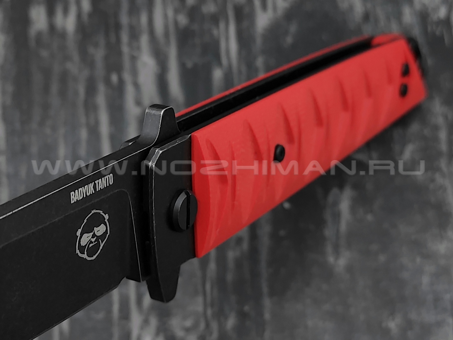 Нож Brutalica Badyuk Tanto, сталь D2 blackwash, рукоять G10 red