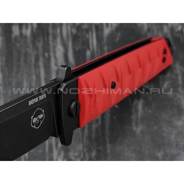 Нож Brutalica Badyuk Tanto, сталь D2 блэквош, рукоять G10 red