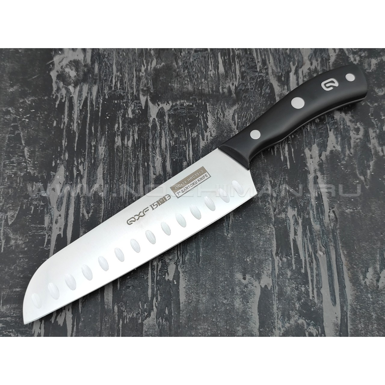 QXF нож Santoku R-4257 сталь 40Cr14, рукоять ABS