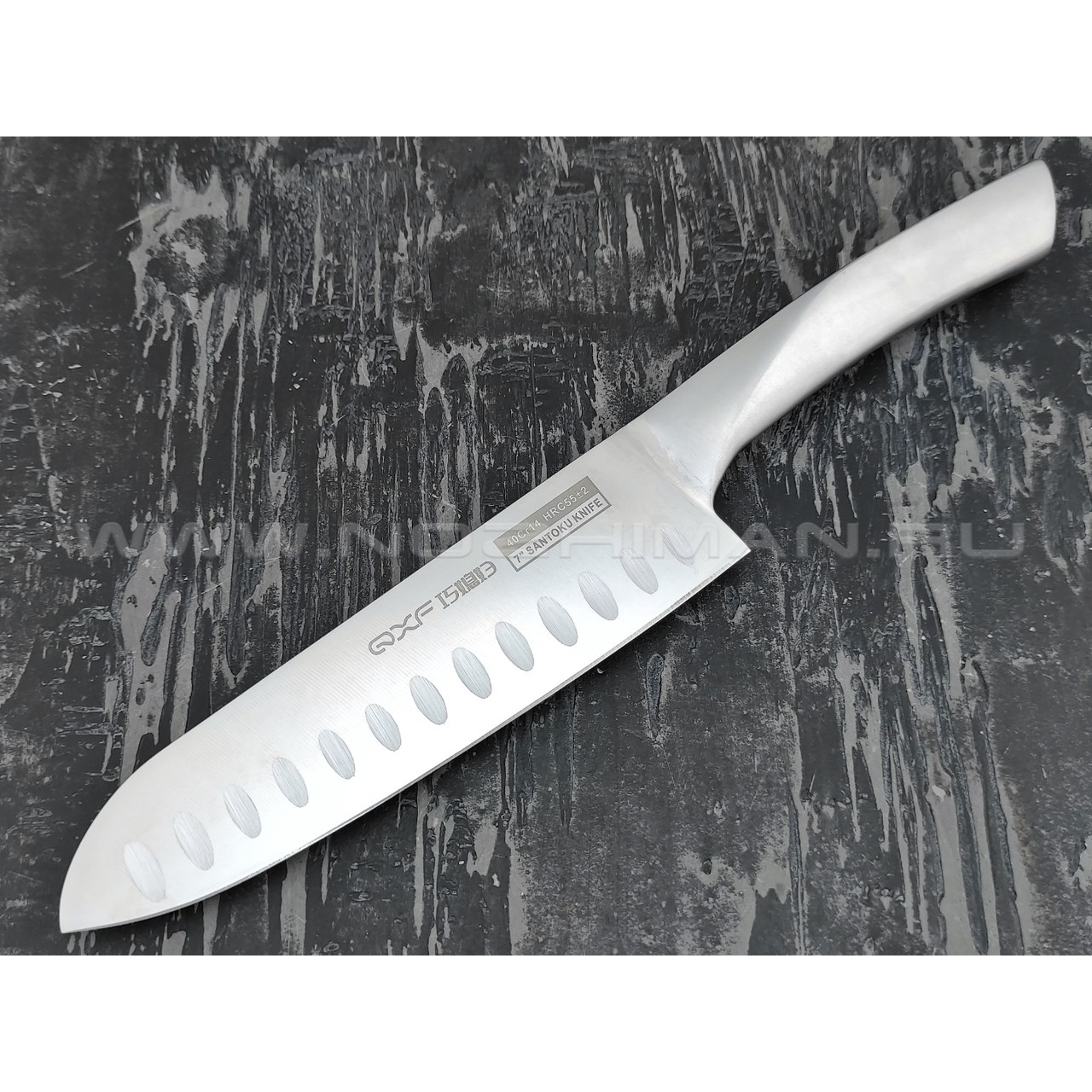 QXF нож Santoku R-4457 сталь 40Cr14, рукоять сталь