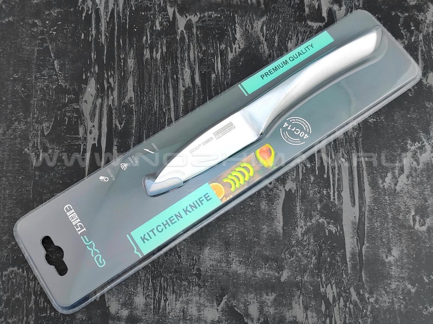 QXF овощной нож R-4473 сталь 40Cr14, рукоять сталь