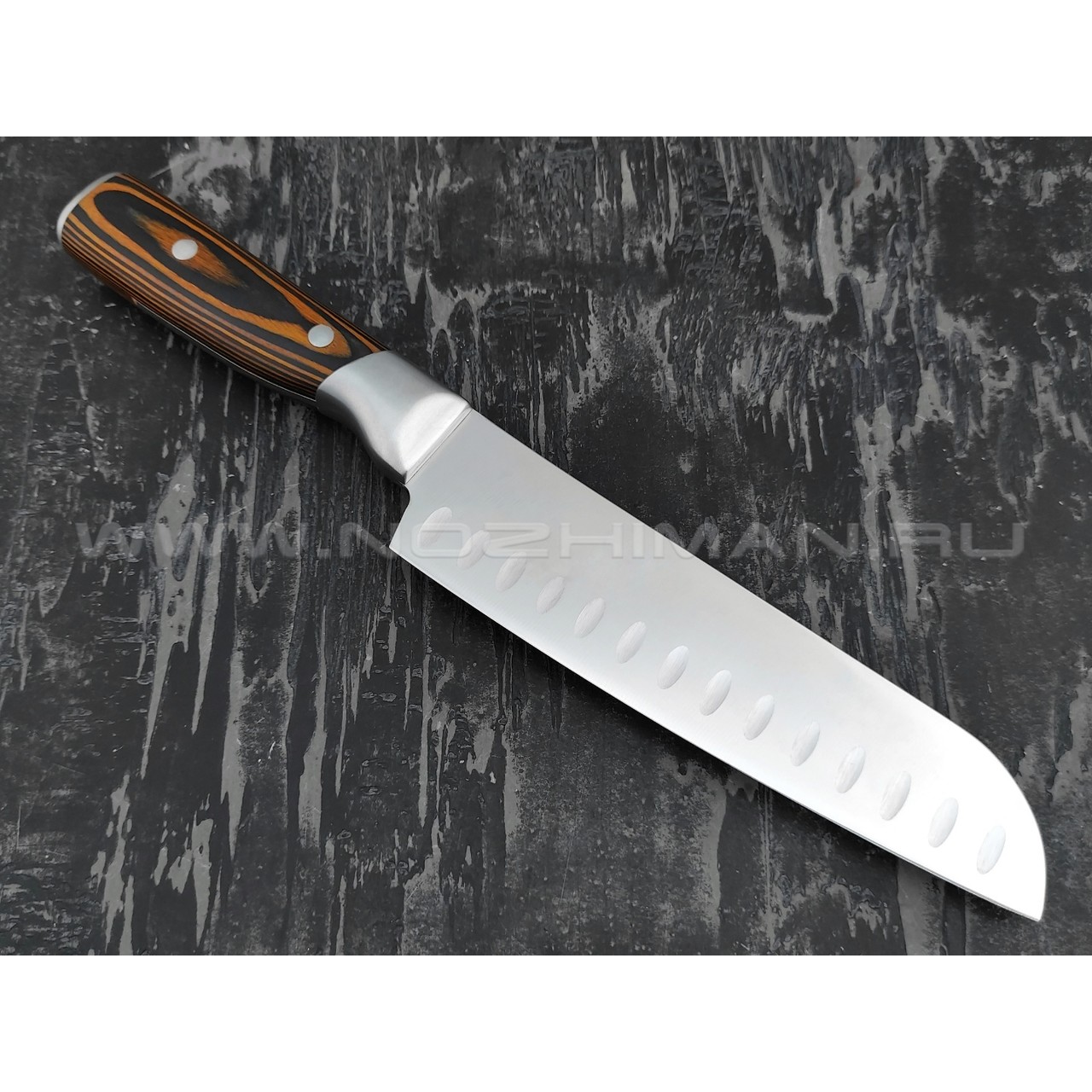 QXF нож Santoku R-4157 сталь 40Cr14, рукоять дерево