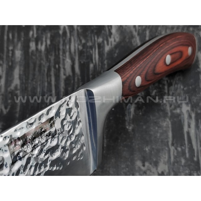 QXF Knight шеф нож R-5228 сталь 50Cr15MoV, рукоять дерево
