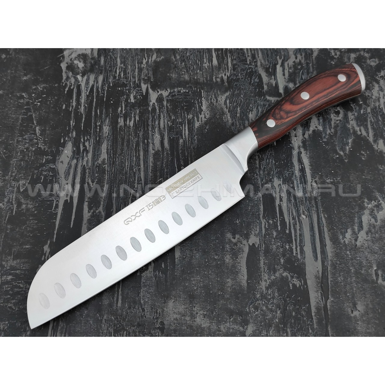 QXF Knight нож Santoku R-5257 сталь 50Cr15MoV, рукоять дерево