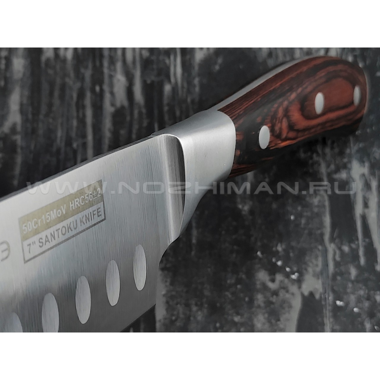 QXF Knight нож Santoku R-5257 сталь 50Cr15MoV, рукоять дерево