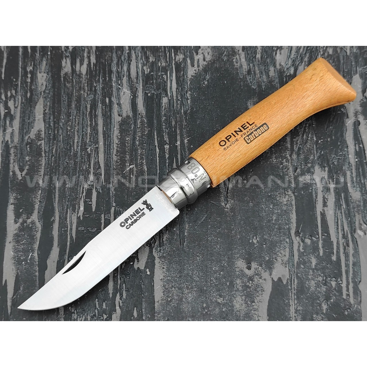 Нож Opinel Carbone №8 113080 сталь XC90, рукоять бук