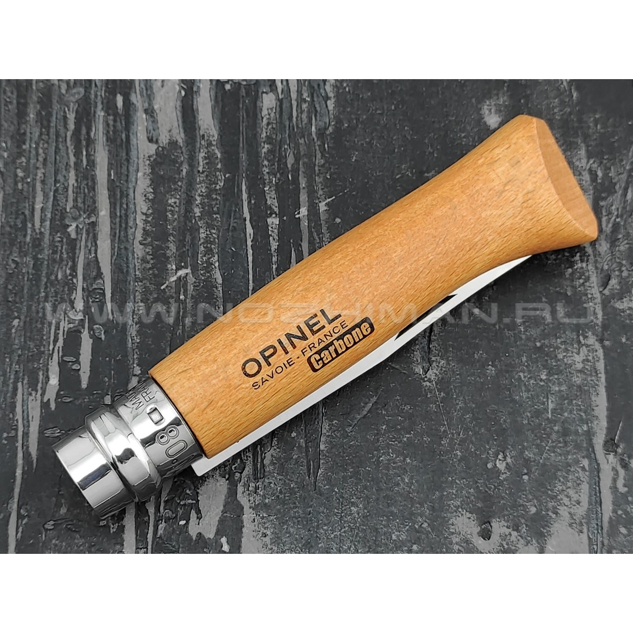 Нож Opinel Carbone №8 113080 сталь XC90, рукоять бук
