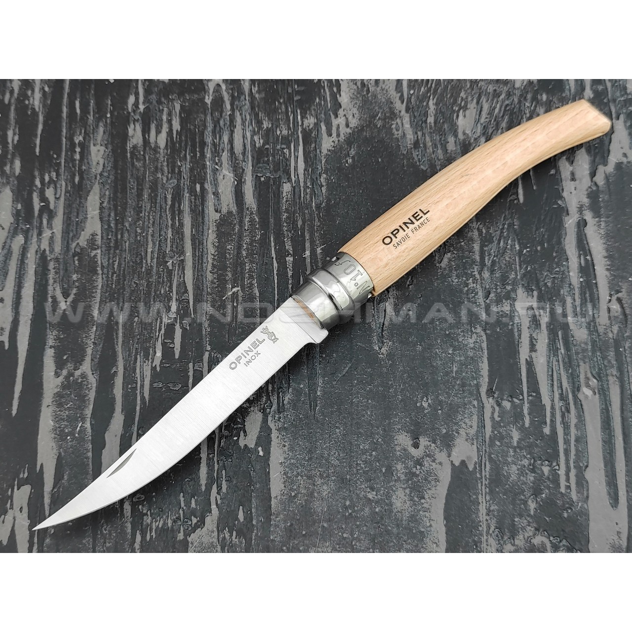 Нож Opinel складной филейный №10 000517 сталь Sandvik 12C27, рукоять бук