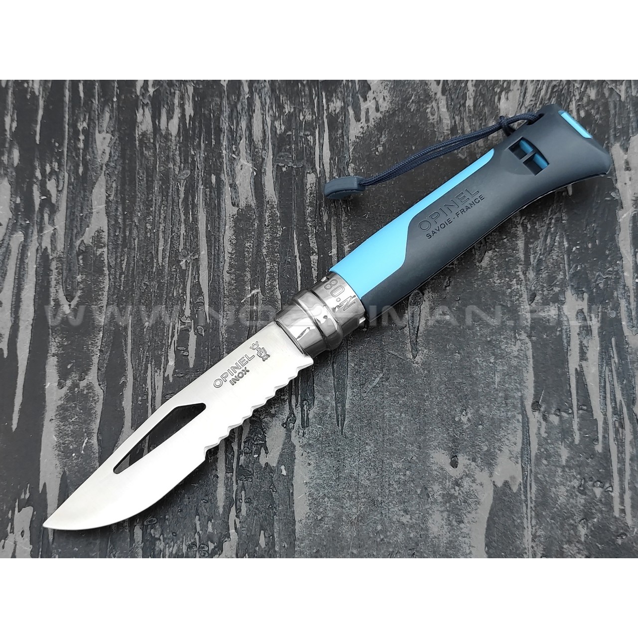 Нож Opinel Outdoors №8 001576 blue сталь Sandvik 12C27, рукоять polyamide