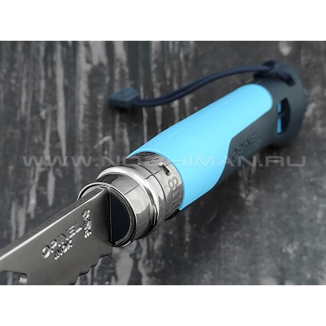 Нож Opinel Outdoors №8 001576 blue сталь Sandvik 12C27, рукоять polyamide