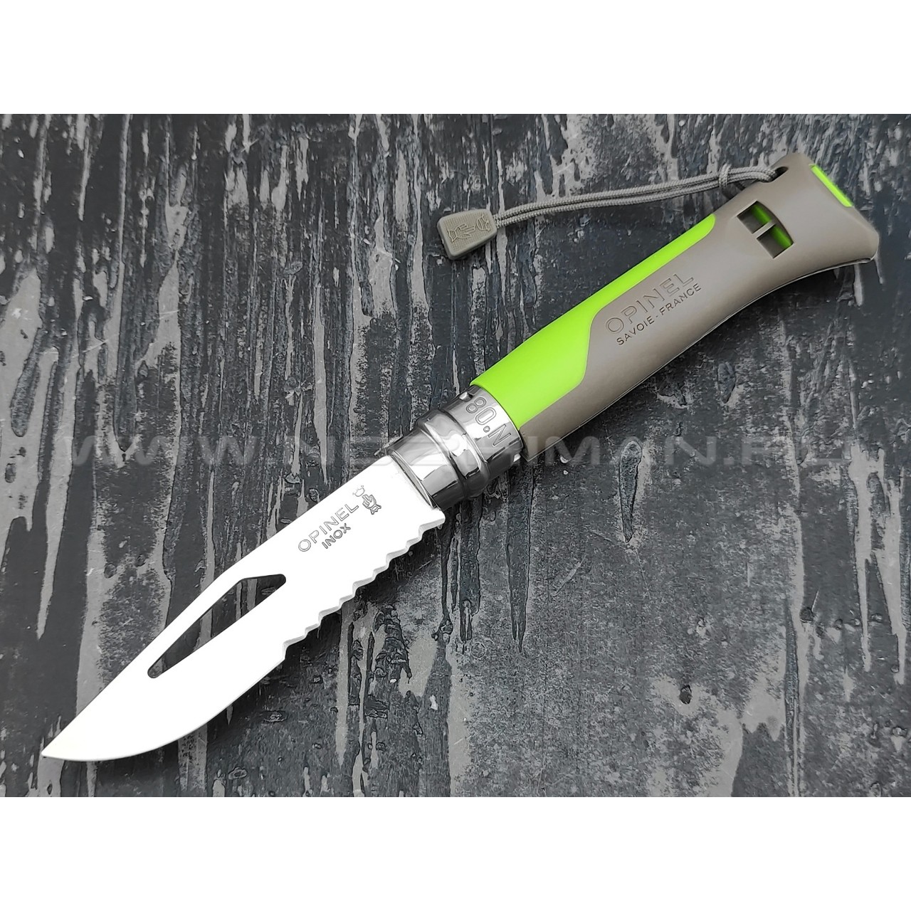 Нож Opinel Outdoors №8 001714 green сталь Sandvik 12C27, рукоять polyamide