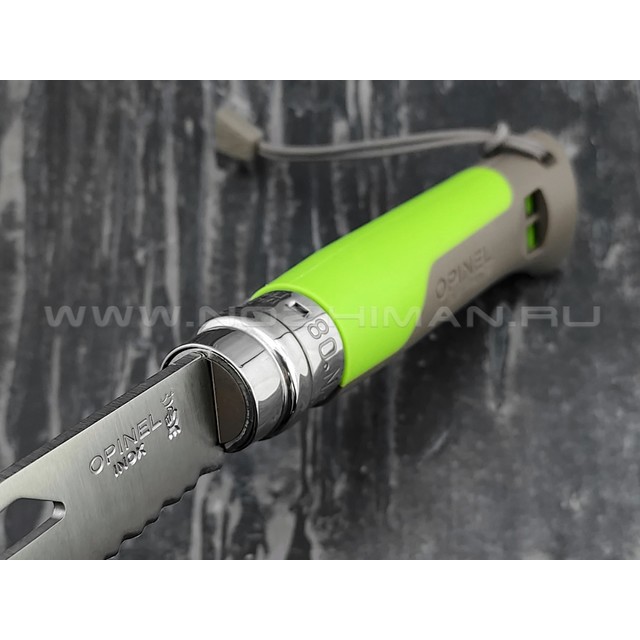 Нож Opinel Outdoors №8 001714 green сталь Sandvik 12C27, рукоять polyamide