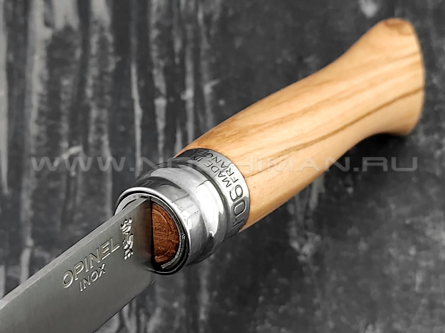 Нож Opinel №6 Inox 002023 сталь Sandvik 12C27, рукоять олива