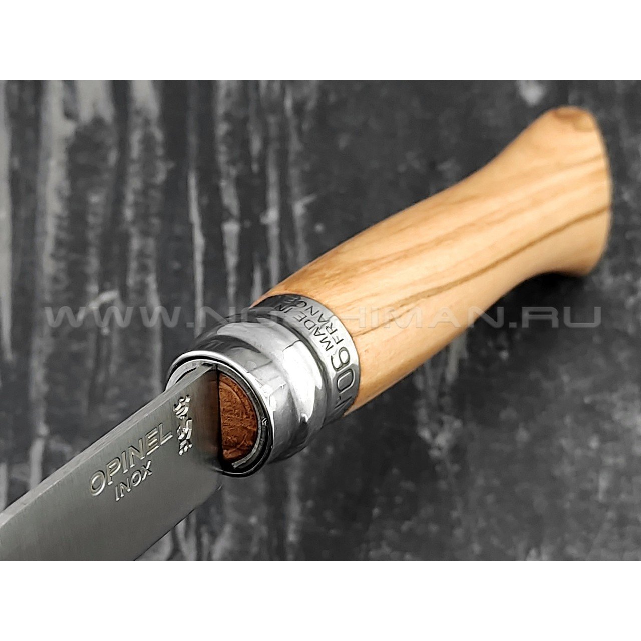 Нож Opinel №6 Inox 002023 сталь Sandvik 12C27, рукоять олива