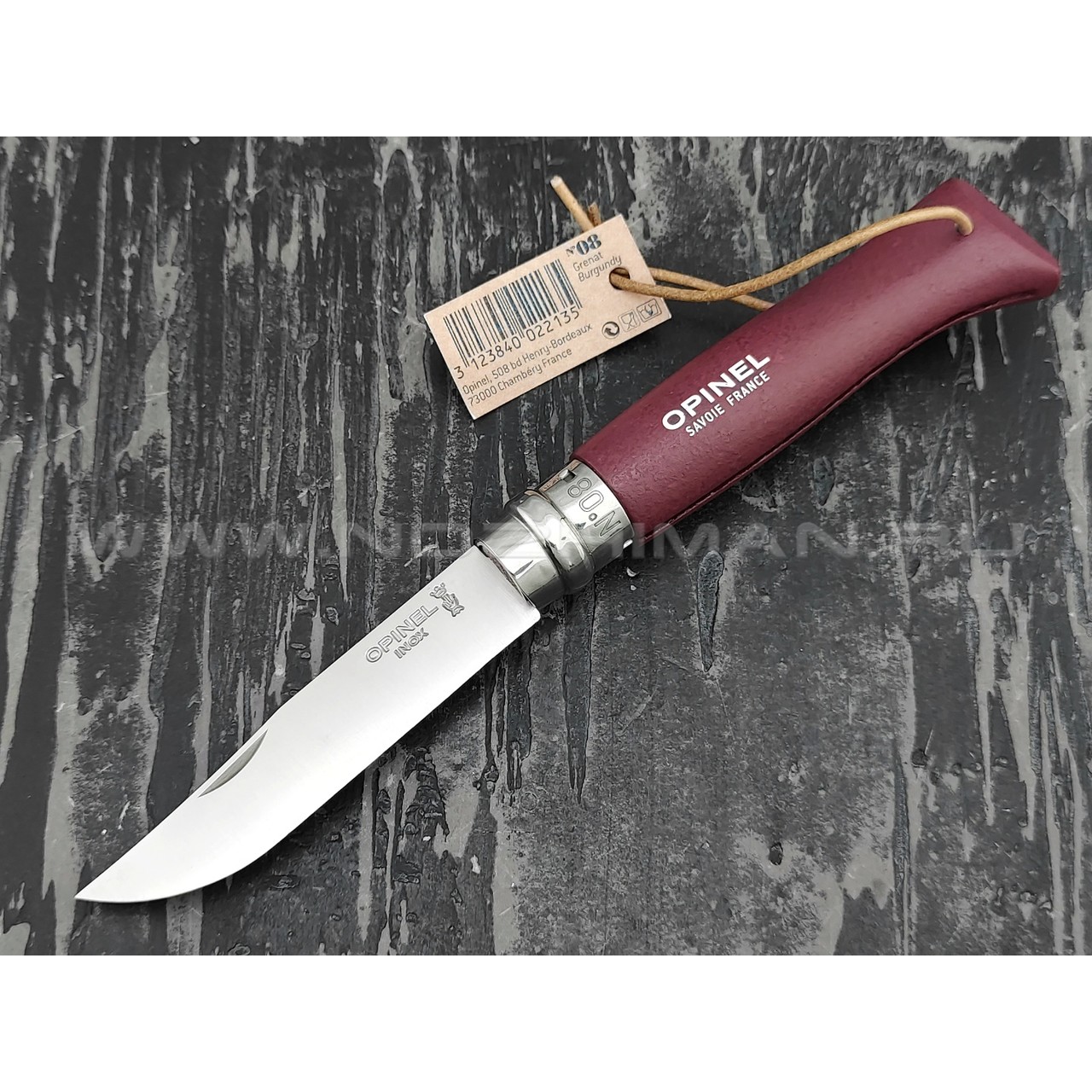 Нож Opinel Bushwhacker №8 002213 Garnet сталь Sandvik 12C27, рукоять бук