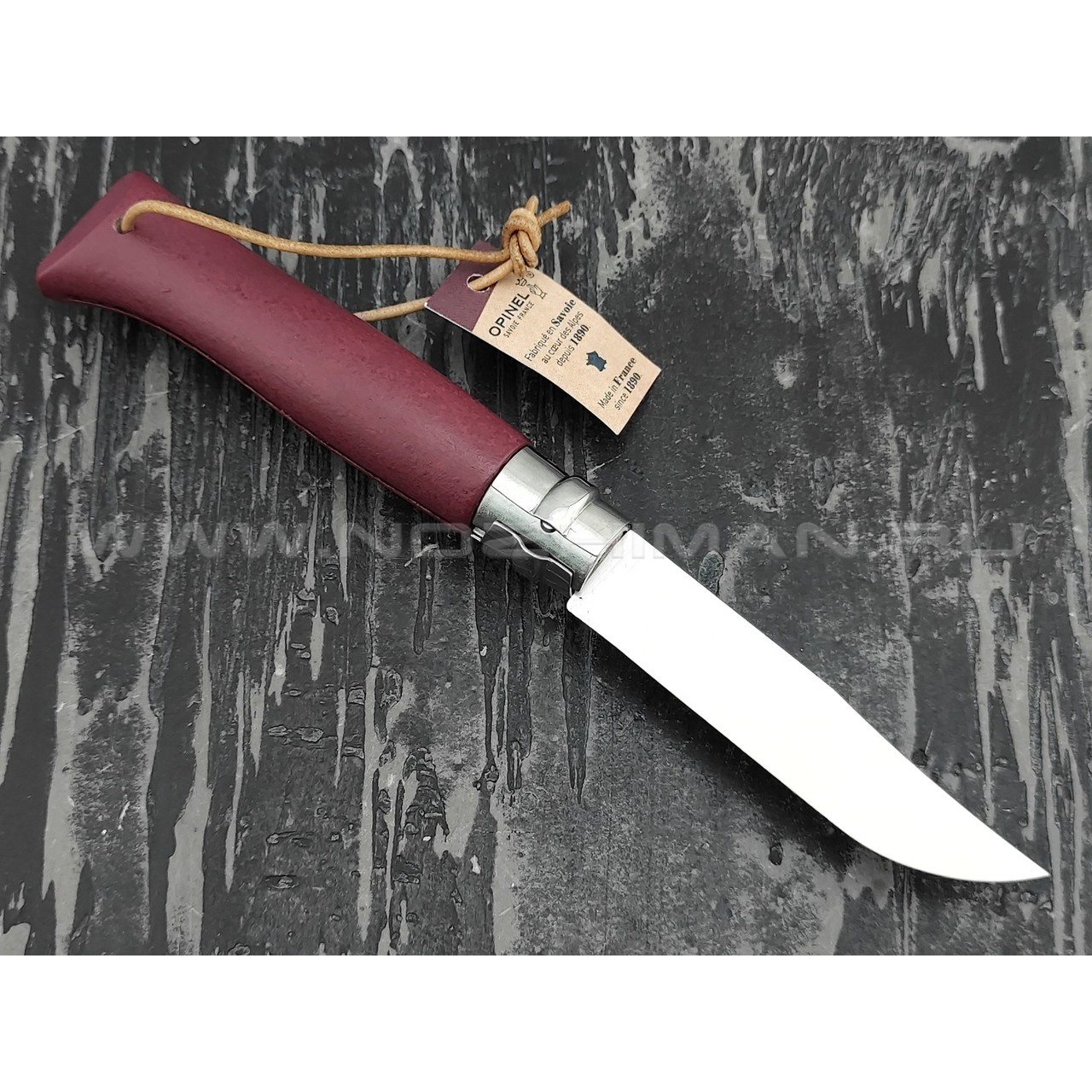 Нож Opinel Bushwhacker №8 002213 Garnet сталь Sandvik 12C27, рукоять бук