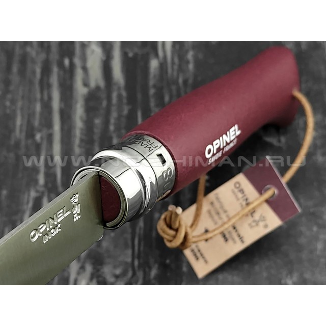 Нож Opinel Bushwhacker №8 002213 Garnet сталь Sandvik 12C27, рукоять бук
