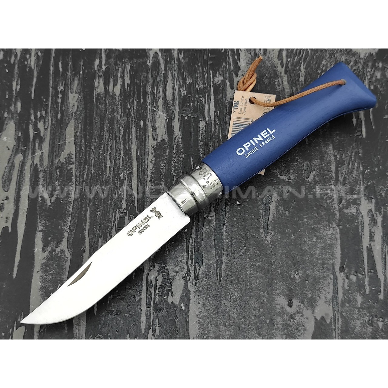 Нож Opinel Bushwhacker №8 002212 Dark Blue сталь Sandvik 12C27, рукоять бук