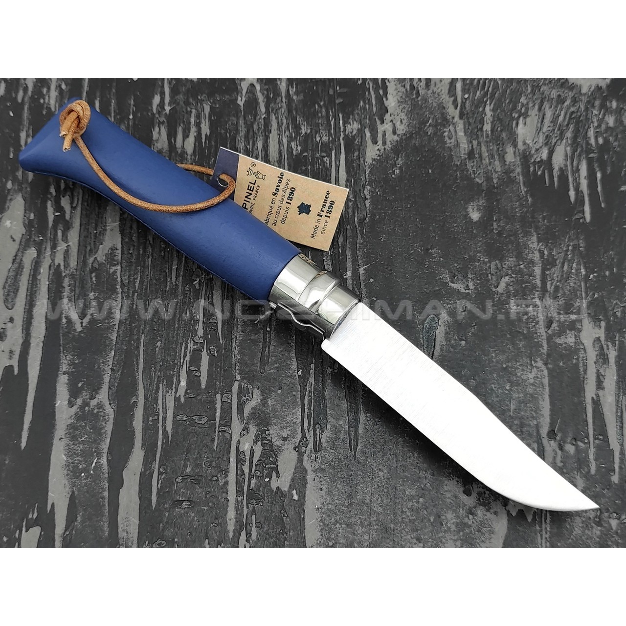 Нож Opinel Bushwhacker №8 002212 Dark Blue сталь Sandvik 12C27, рукоять бук