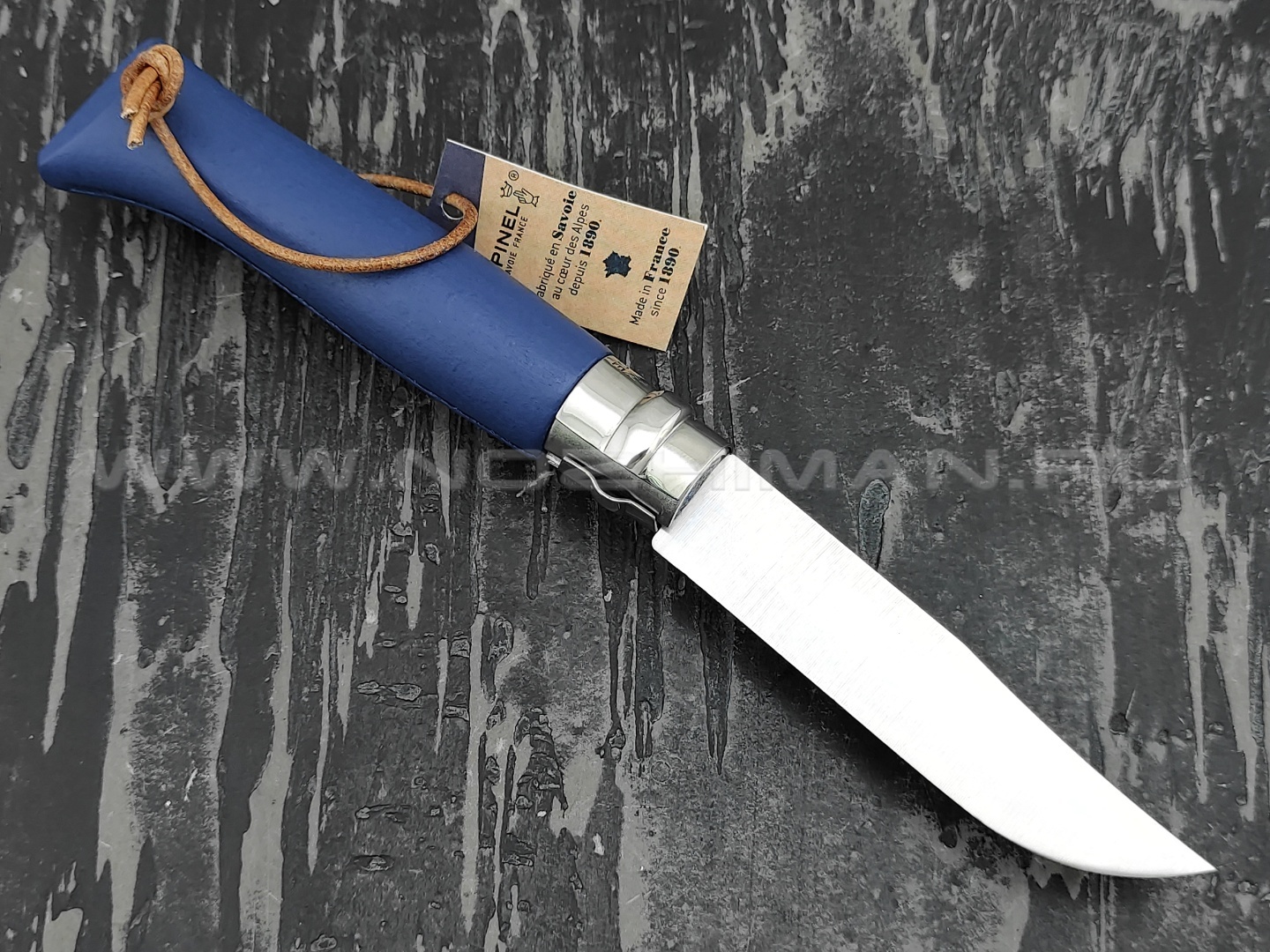 Нож Opinel Bushwhacker №8 002212 Dark Blue сталь Sandvik 12C27, рукоять бук