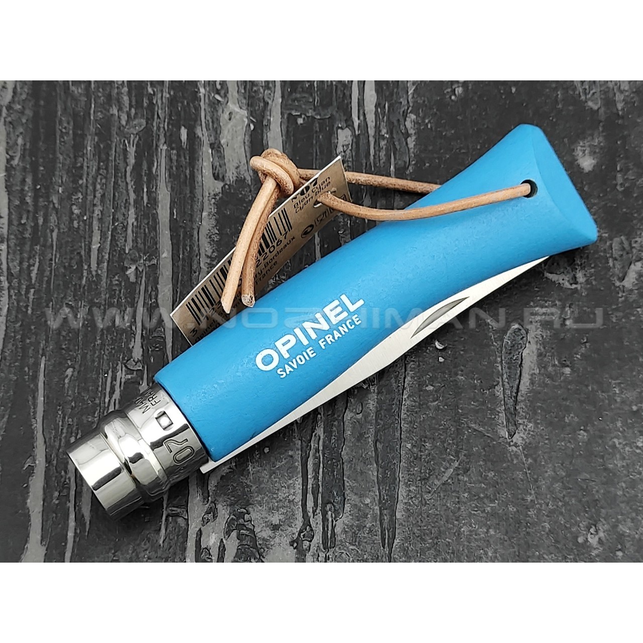 Нож Opinel Bushwhacker №7 002206 Cyan сталь Sandvik 12C27, рукоять бук
