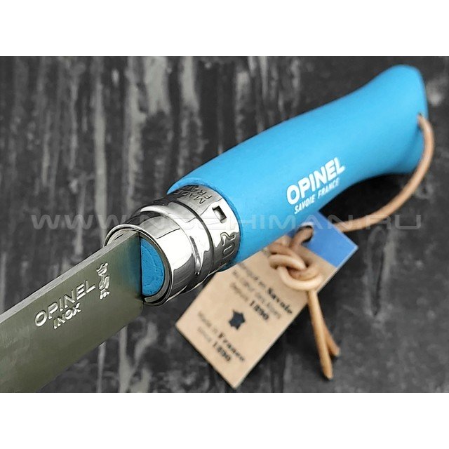 Нож Opinel Bushwhacker №7 002206 Cyan сталь Sandvik 12C27, рукоять бук