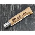 Нож Opinel Engraved №8 002334 Animalia Fish 2019 сталь Sandvik 12C27, рукоять дуб