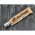 Нож Opinel Engraved №8 002332 Animalia Deer 2019 сталь Sandvik 12C27, рукоять дуб