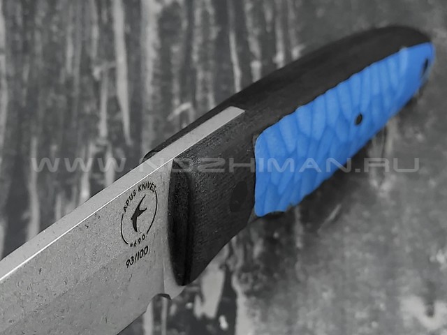 Apus Knives Скин-Ду сталь N690, рукоять G10 black & blue