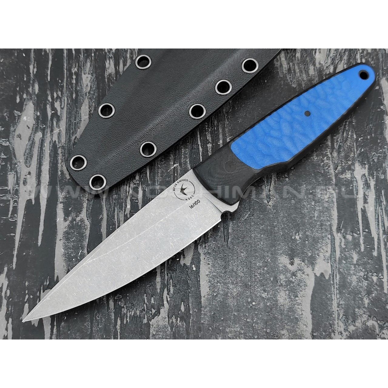 Апус Скин-Ду сталь M390, рукоять G10 black & blue