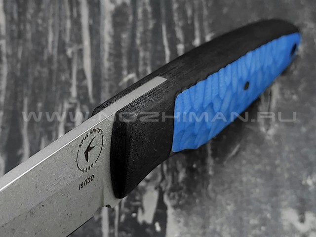 Apus Knives Скин-Ду сталь M390, рукоять G10 black & blue