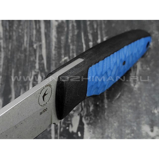 Апус нож Скин-Ду сталь M390, рукоять G10 чёрно-синий