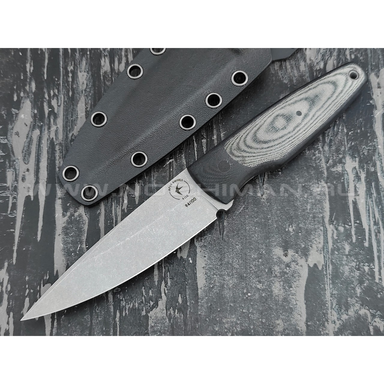 Апус Скин-Ду сталь K110, рукоять G10 и микарта