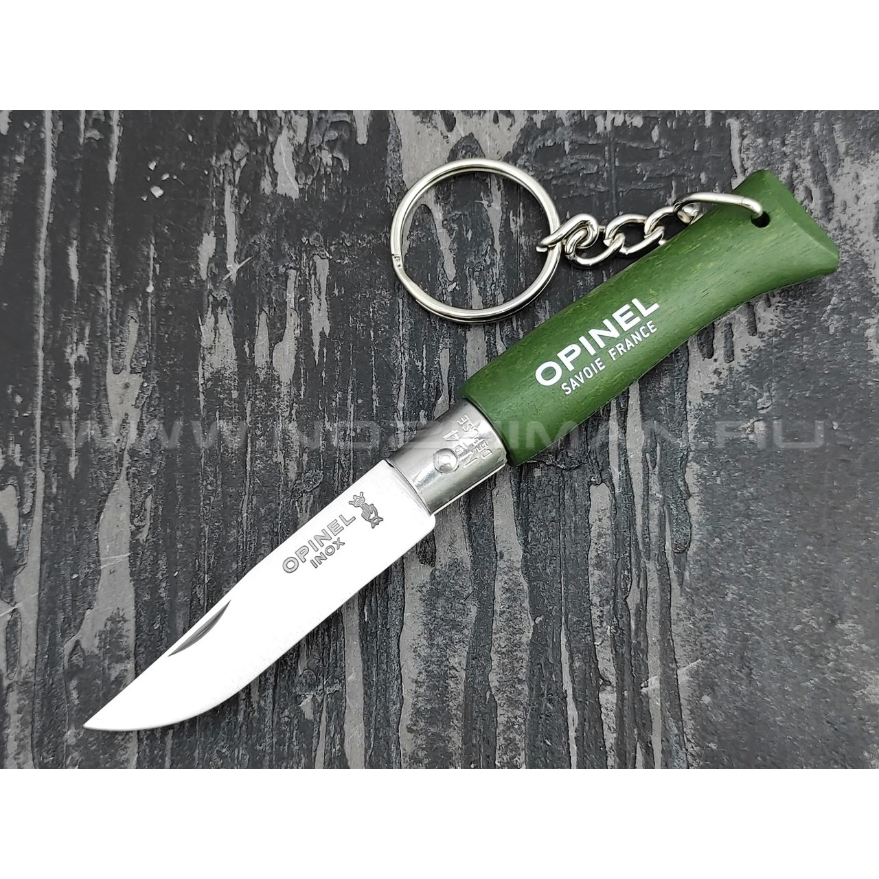 Нож-брелок Opinel Keychain №4 002054 Khaki сталь Sandvik 12C27, рукоять бук