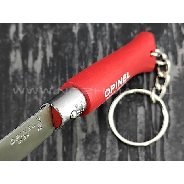 Нож-брелок Opinel Keychain №4 002055 Red сталь Sandvik 12C27, рукоять бук