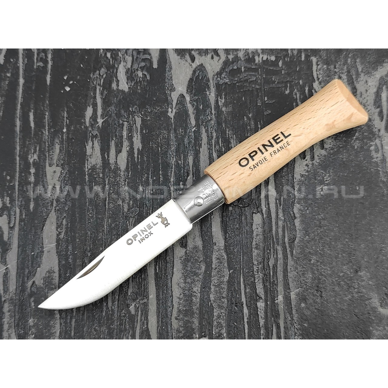 Нож Opinel №4 Inox 121040 сталь Sandvik 12C27, рукоять бук
