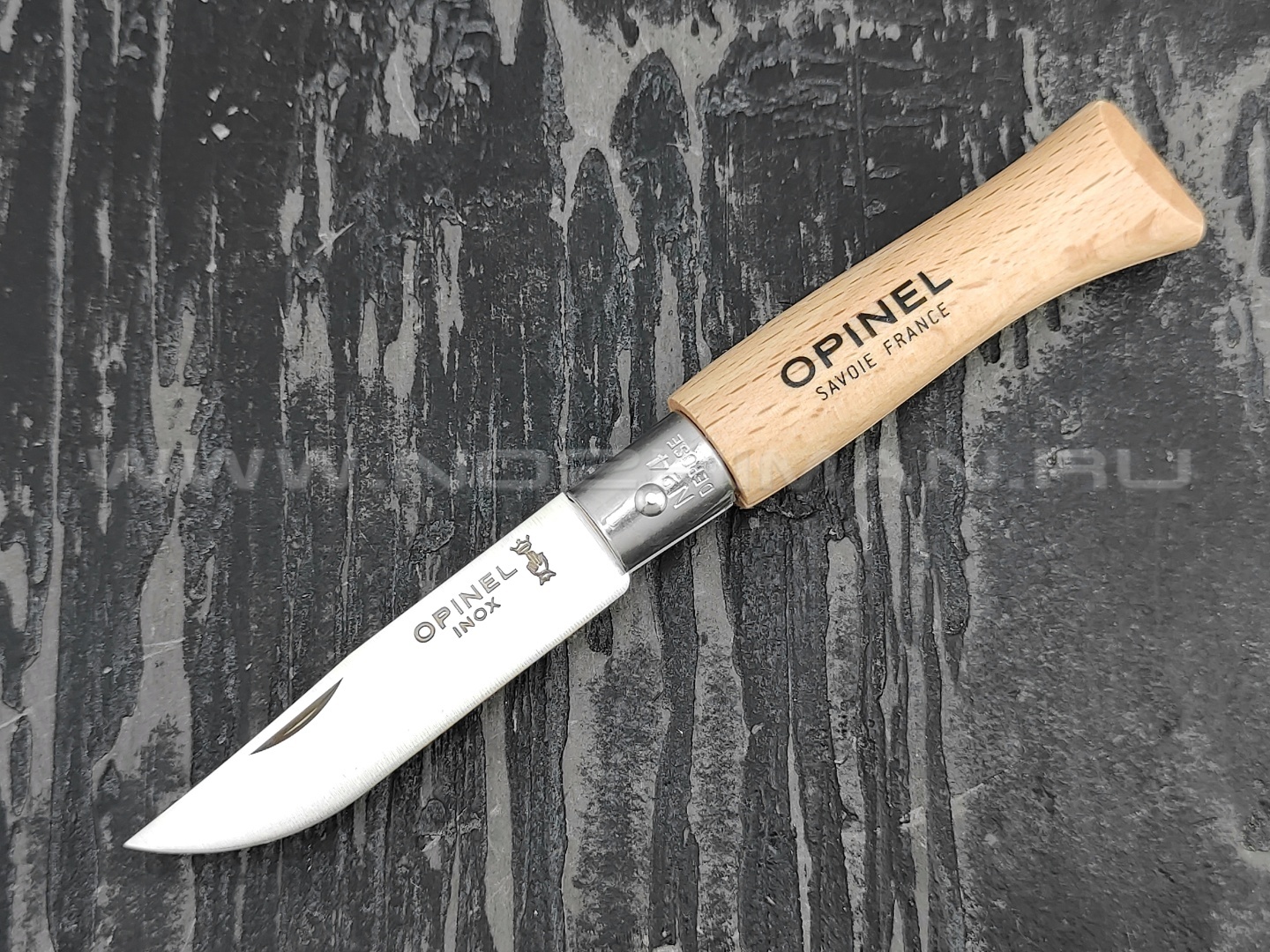 Нож Opinel №4 Inox 121040 сталь Sandvik 12C27, рукоять бук