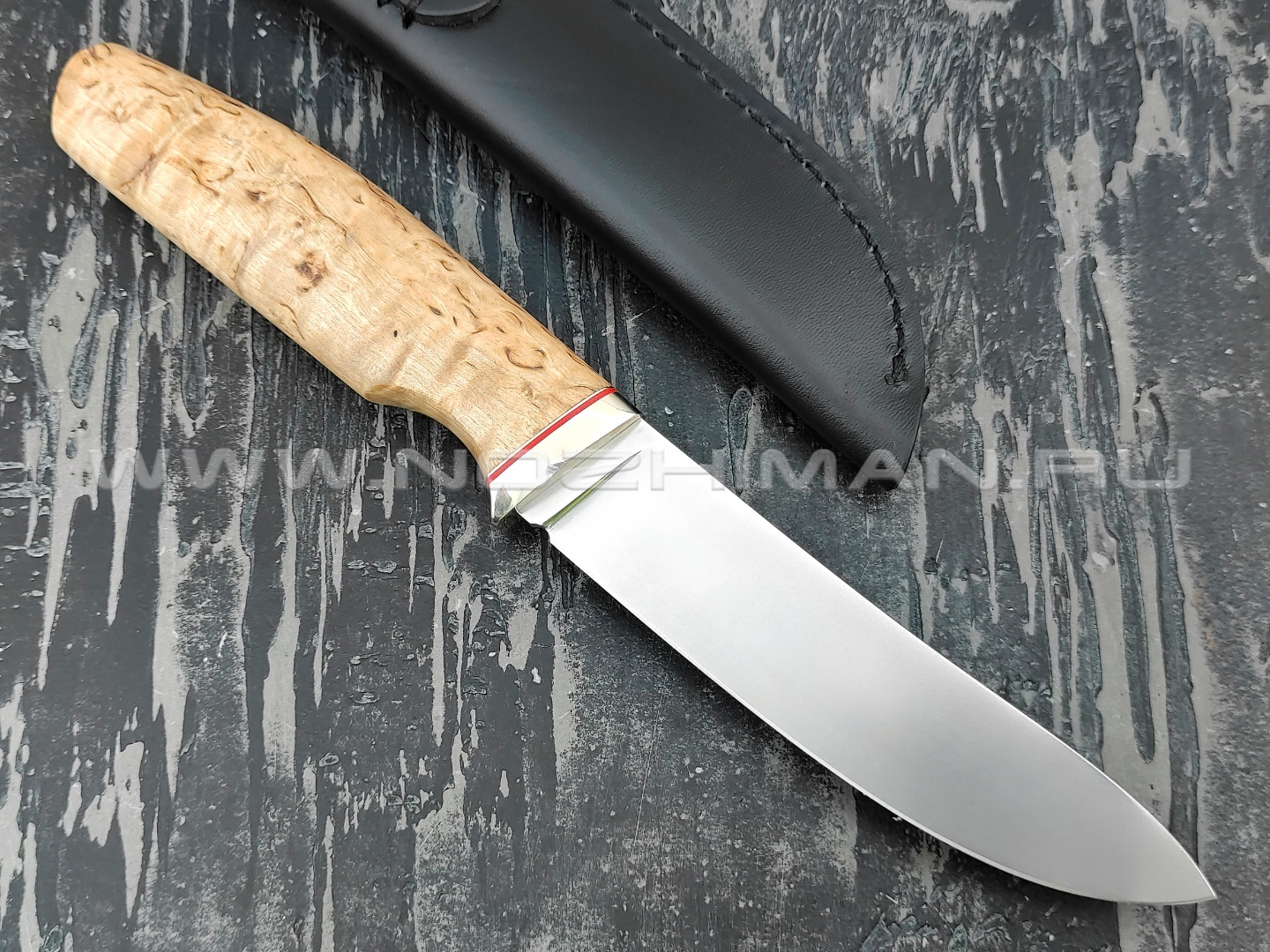 Кметь нож Скинер-2, сталь K340, рукоять карельская берёза