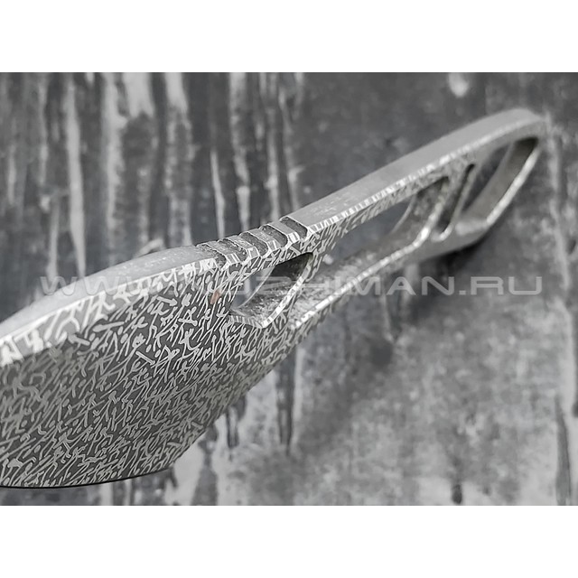 1-й Цех нож "Косяк" сталь K110, рукоять сталь с травлением