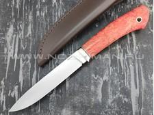 Кметь нож Рыбацкий сталь K340, рукоять карельская берёза (красный)