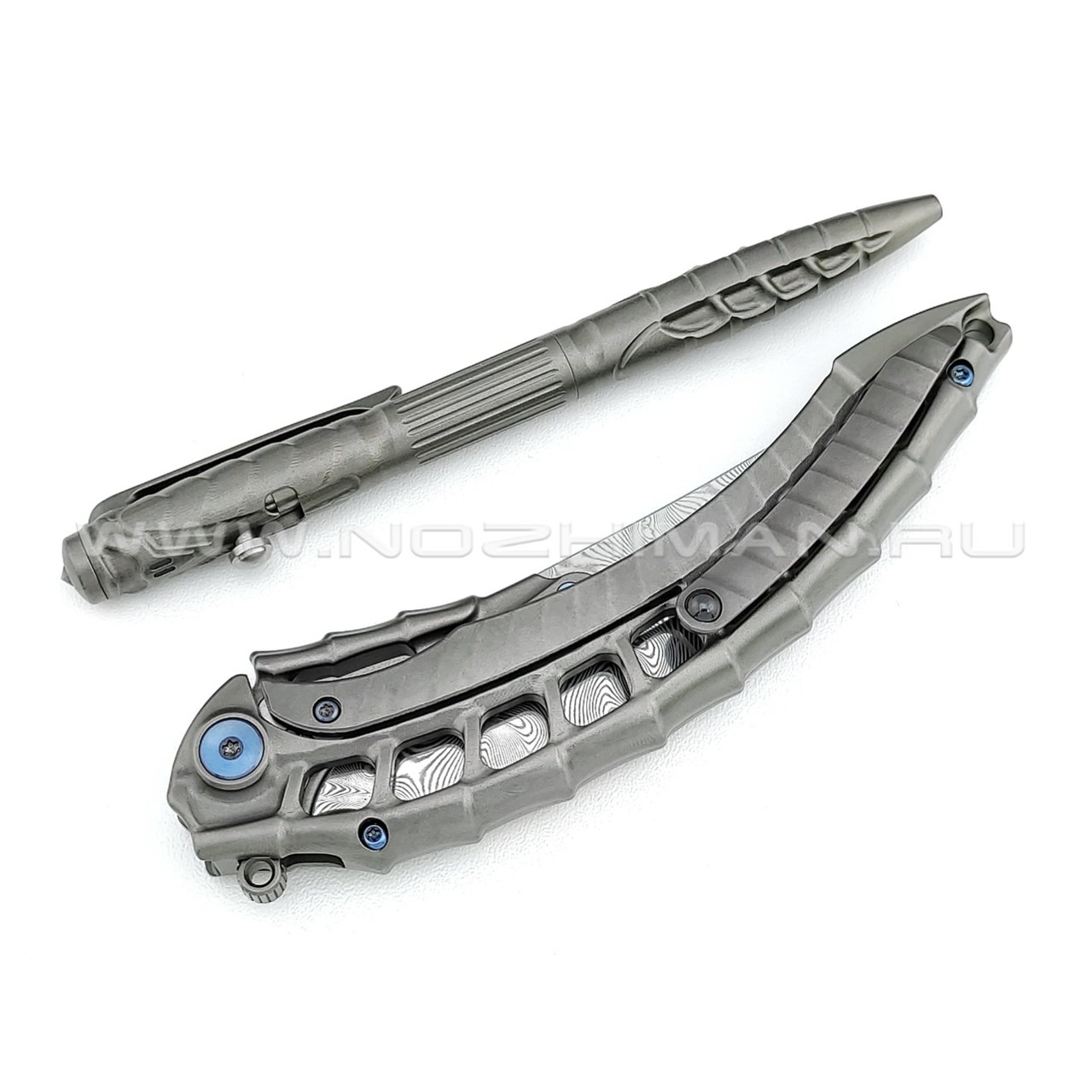 Rike Knife нож Alien4-DG сталь Damasteel, рукоять 6AL4V Titanium