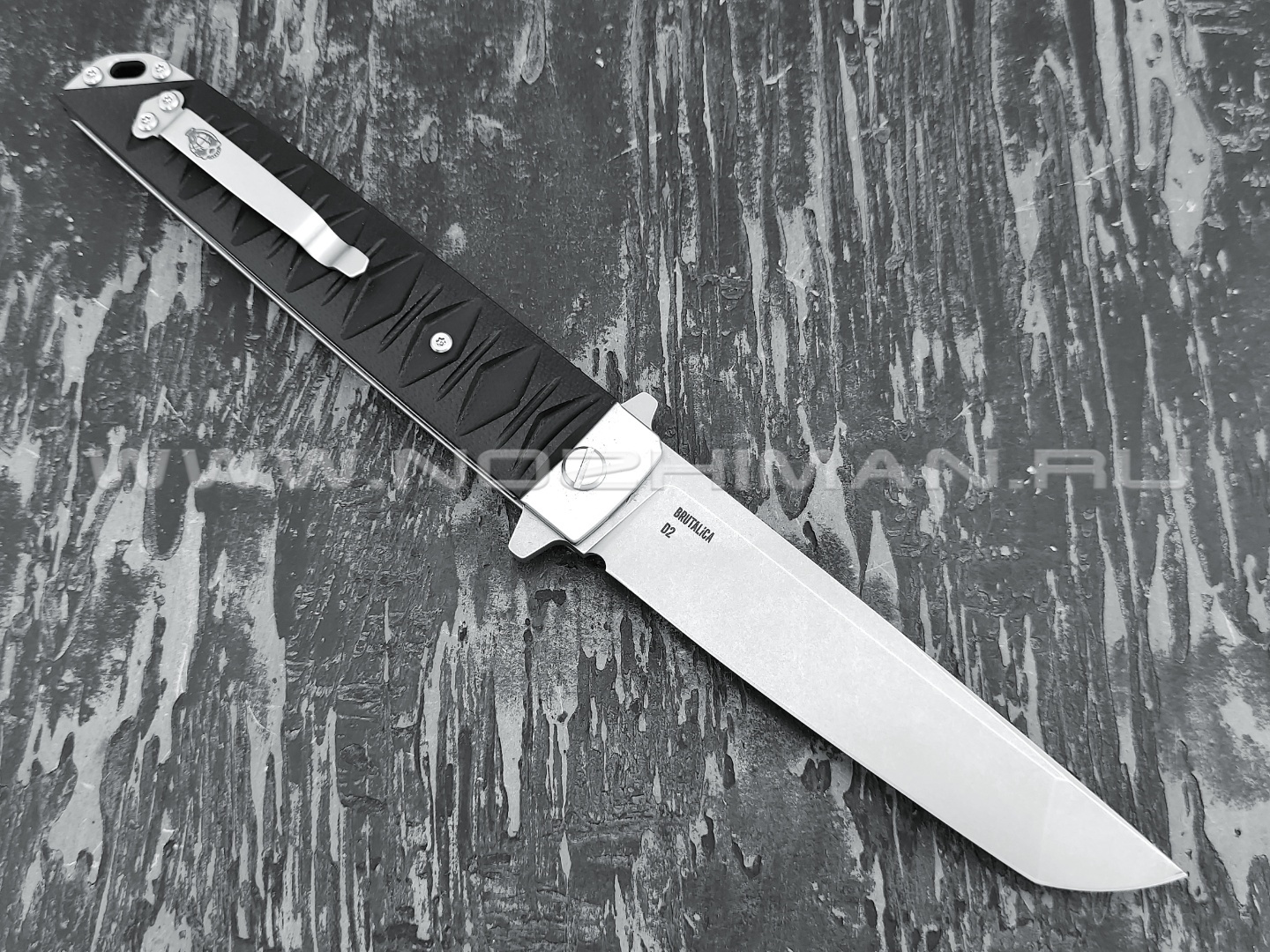 Нож Brutalica Badyuk Tanto, сталь D2 stonewash, рукоять G10 black