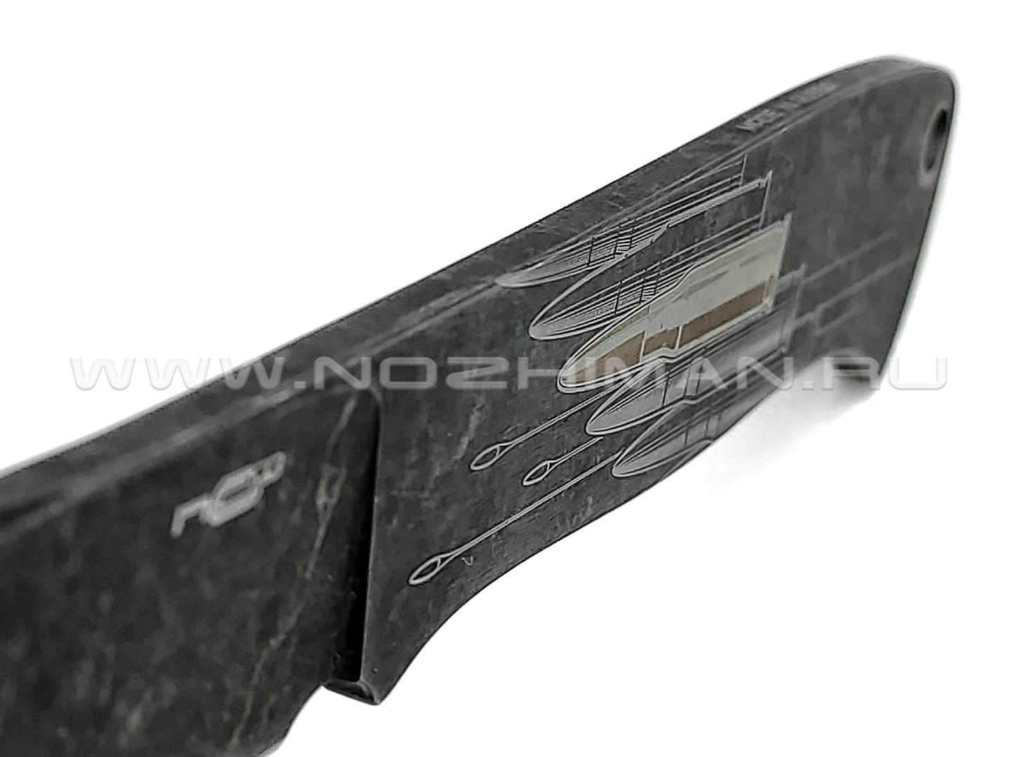 N.C.Custom нож Рикошет сталь Aus-8 blackwash, рукоять сталь