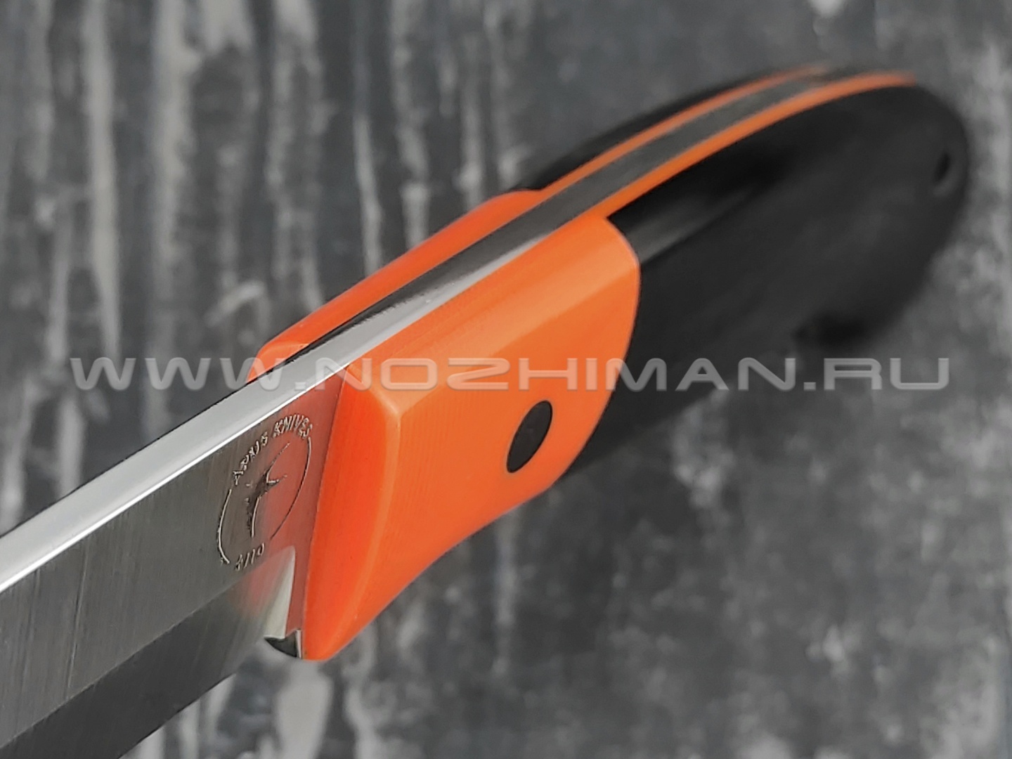 Apus Knives нож Maverick сталь K110, рукоять G10 black/orange