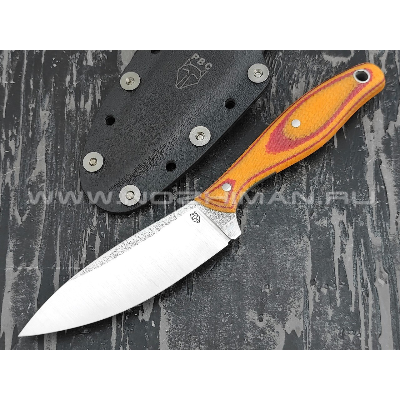 РВС нож "Кастор 3.0" сталь N690, рукоять микарта red & orange