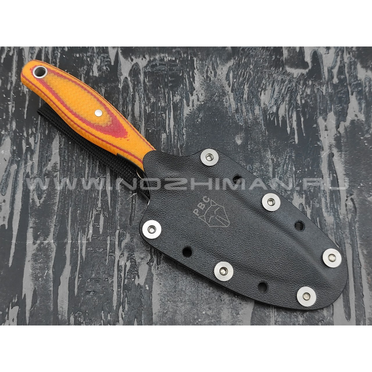 РВС нож "Кастор 3.0" сталь N690, рукоять микарта red & orange