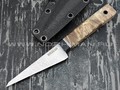 Волчий Век нож "Мини Сантоку" сталь Niolox WA, рукоять стаб. Кап клёна, G10