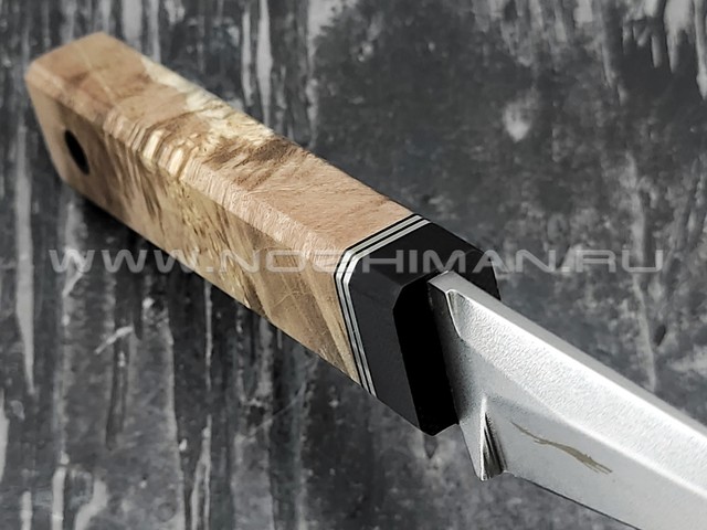 Волчий Век нож "Мини Сантоку" сталь Niolox WA, рукоять стаб. Кап клёна, G10