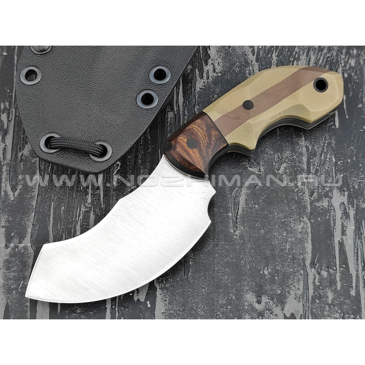 Волчий Век нож "Кондрат 8" сталь M390 WA, рукоять G10 tan & brown, ironwood